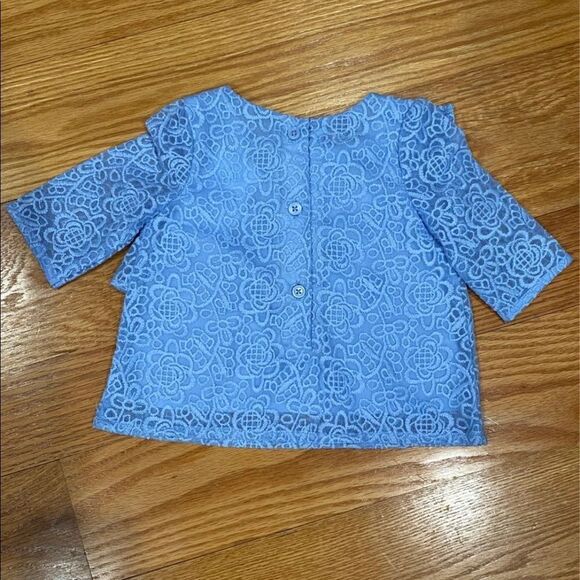 Janie and Jack Baby Girl Blue Lace Top - Picture 2 of 3